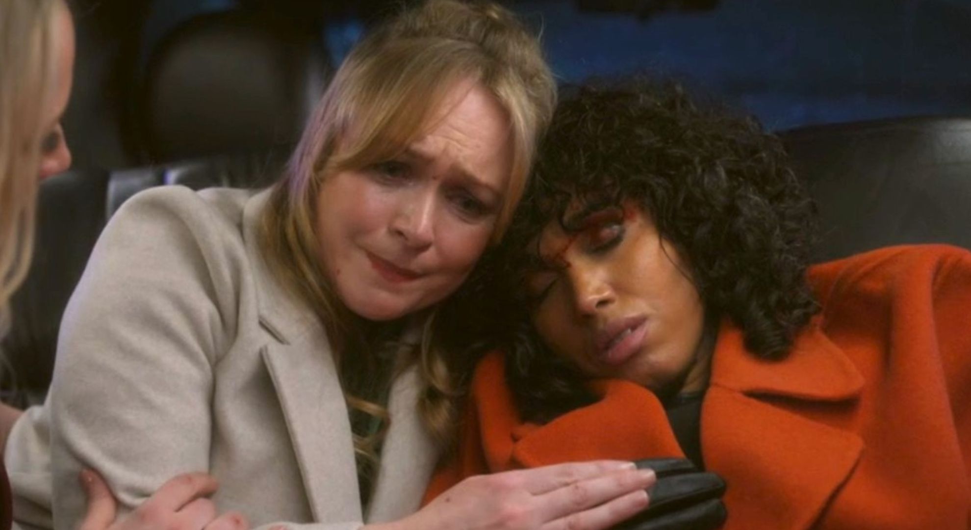 Vanessa and Suzy in the limo crash