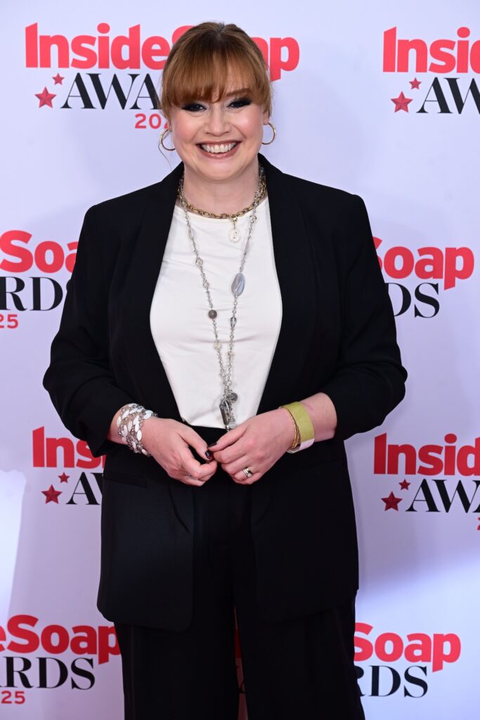Karen Blick was all smiles at the Inside Soap Awards (Credit:  Anthony Harvey/Shutterstock)