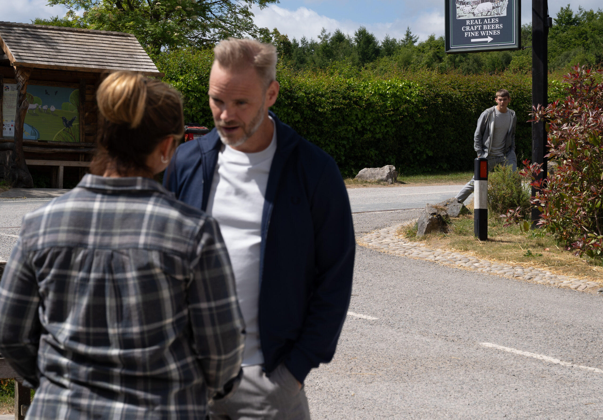 Dylan rushes off when he spots Ray in the village (Credit: ITV)