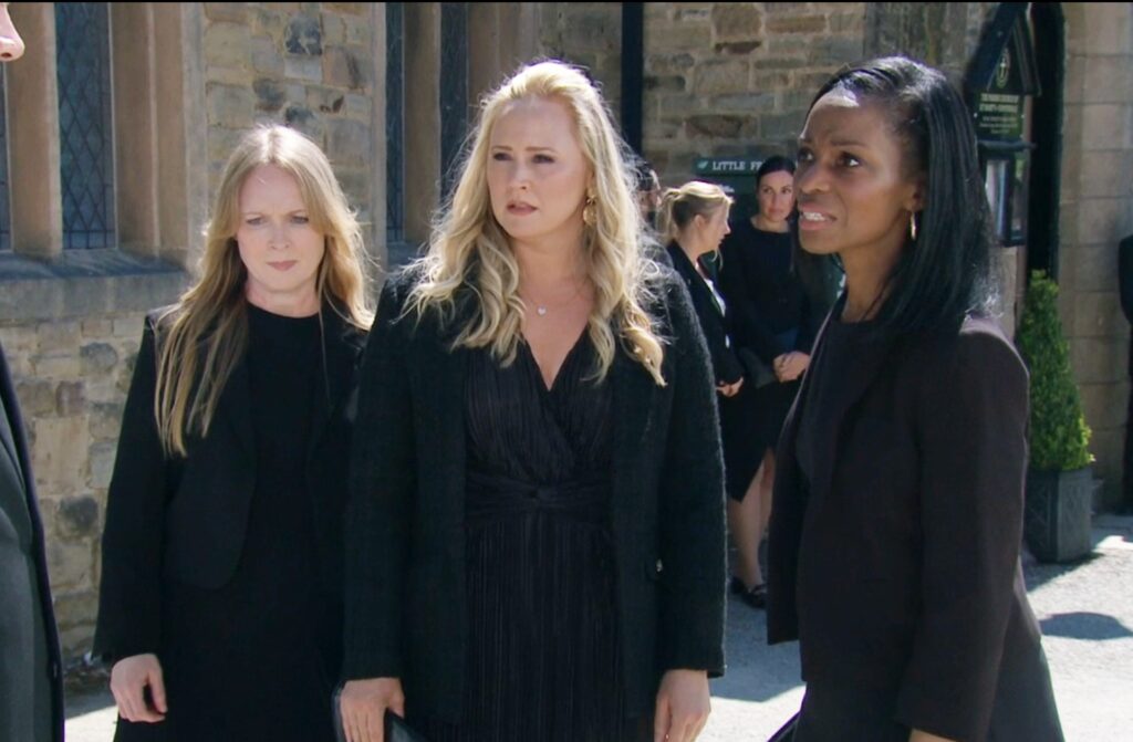 Vanessa, Tracy and Cara in Emmerdale