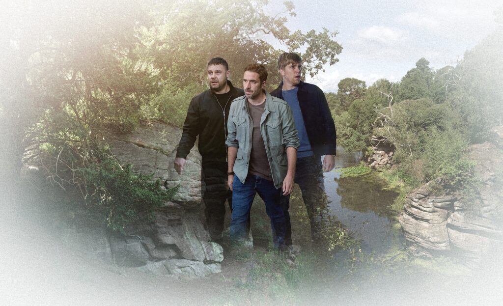 Robert, John and Aaron in promo pic for Emmerdale