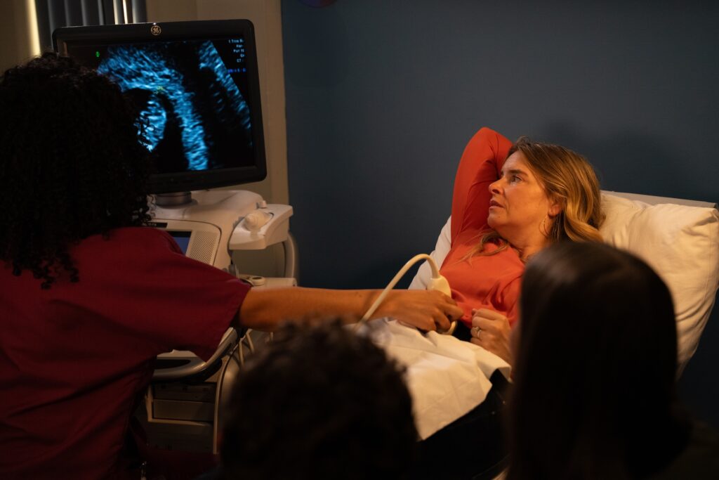 Charity goes for an ultrasound in Emmerdale