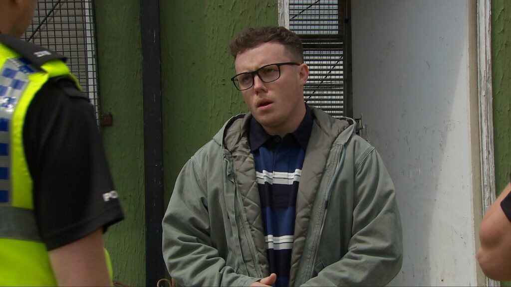 Vinny looks worried in Emmerdale