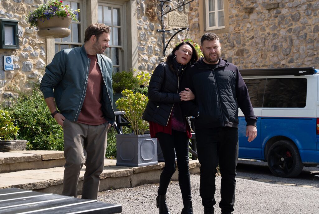 Chas doesn't want her son to leave (Credit: ITV)