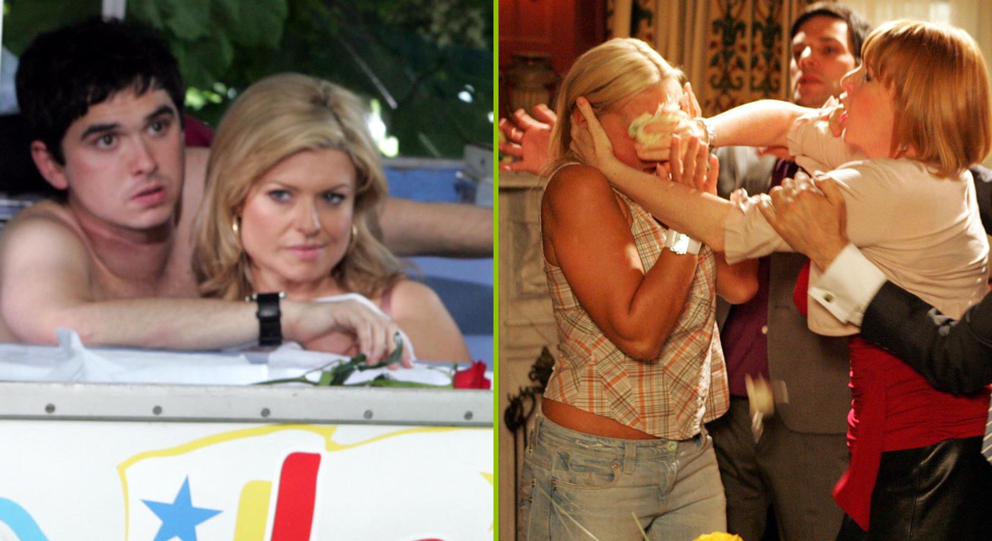 Classic Emmerdale preview: Val and Sharon come to blows, Louise and Jamie get saucy, and Terry finds his dad