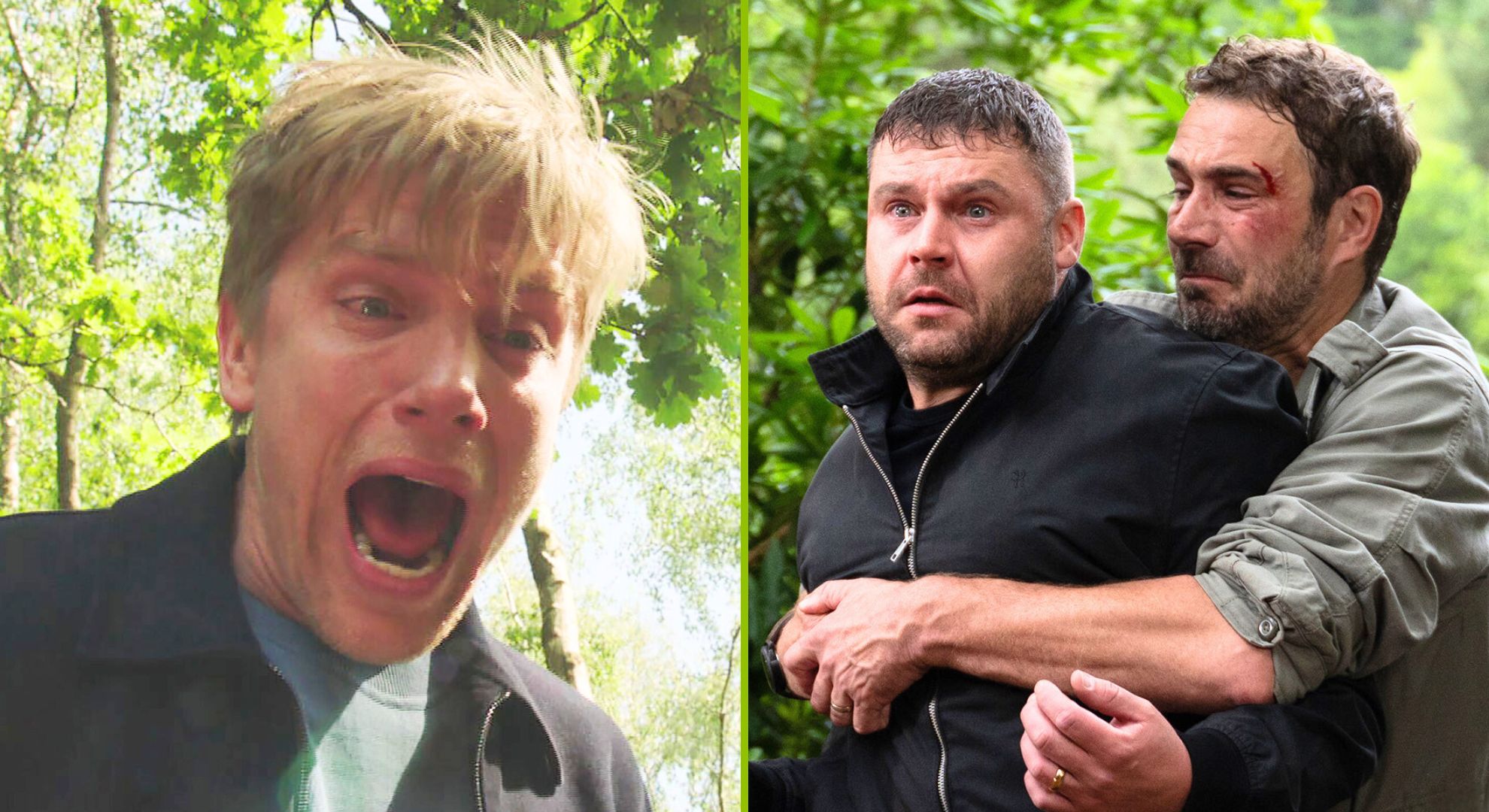 Aaron's feared dead as John frames Robert for his crimes