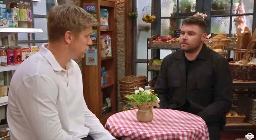 Robert and Aaron had a heart-to-heart, but it got a beat serious (Credit: ITV)