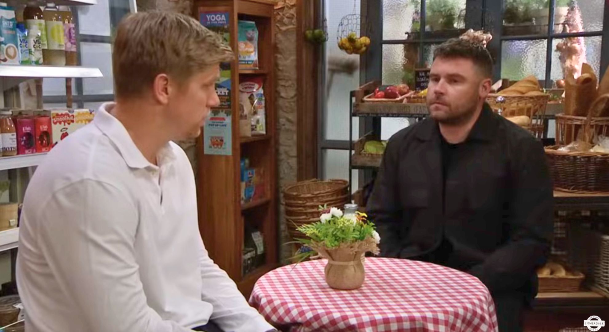 Robert and Aaron had a heart-to-heart, but it got a beat serious (Credit: ITV)