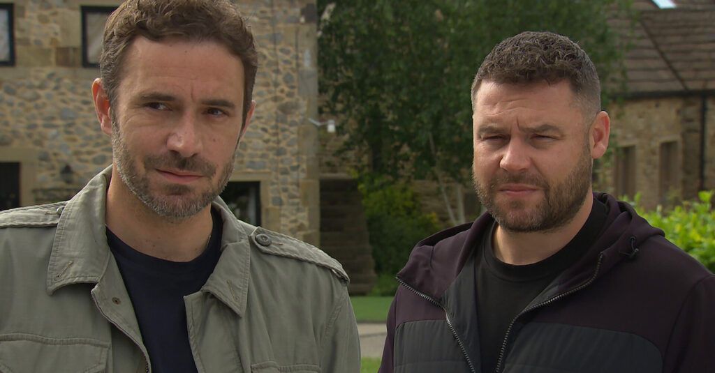John and Aaron prepare to leave Emmerdale village in the August 20 episode