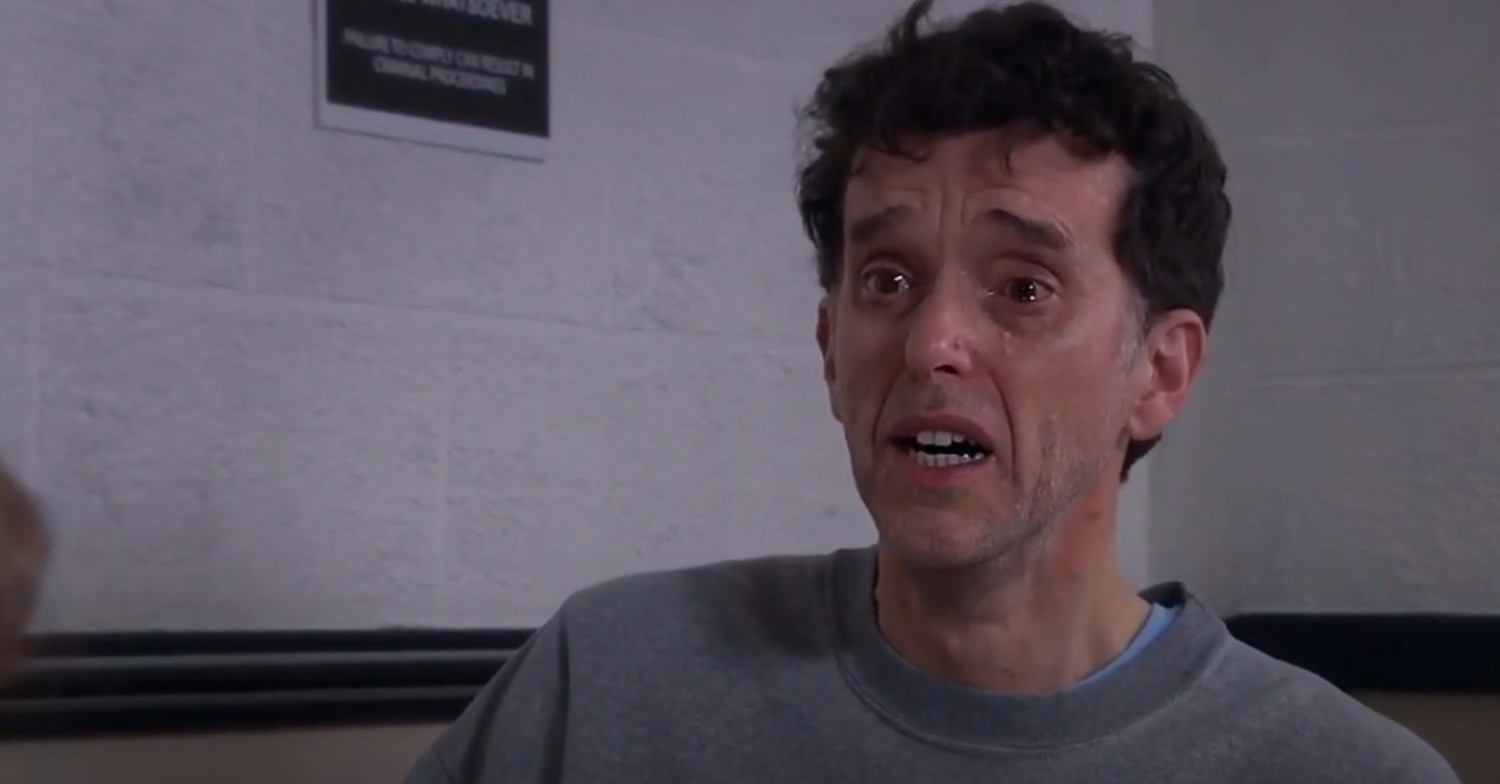 Marlon crying in his prison cell on Emmerdale