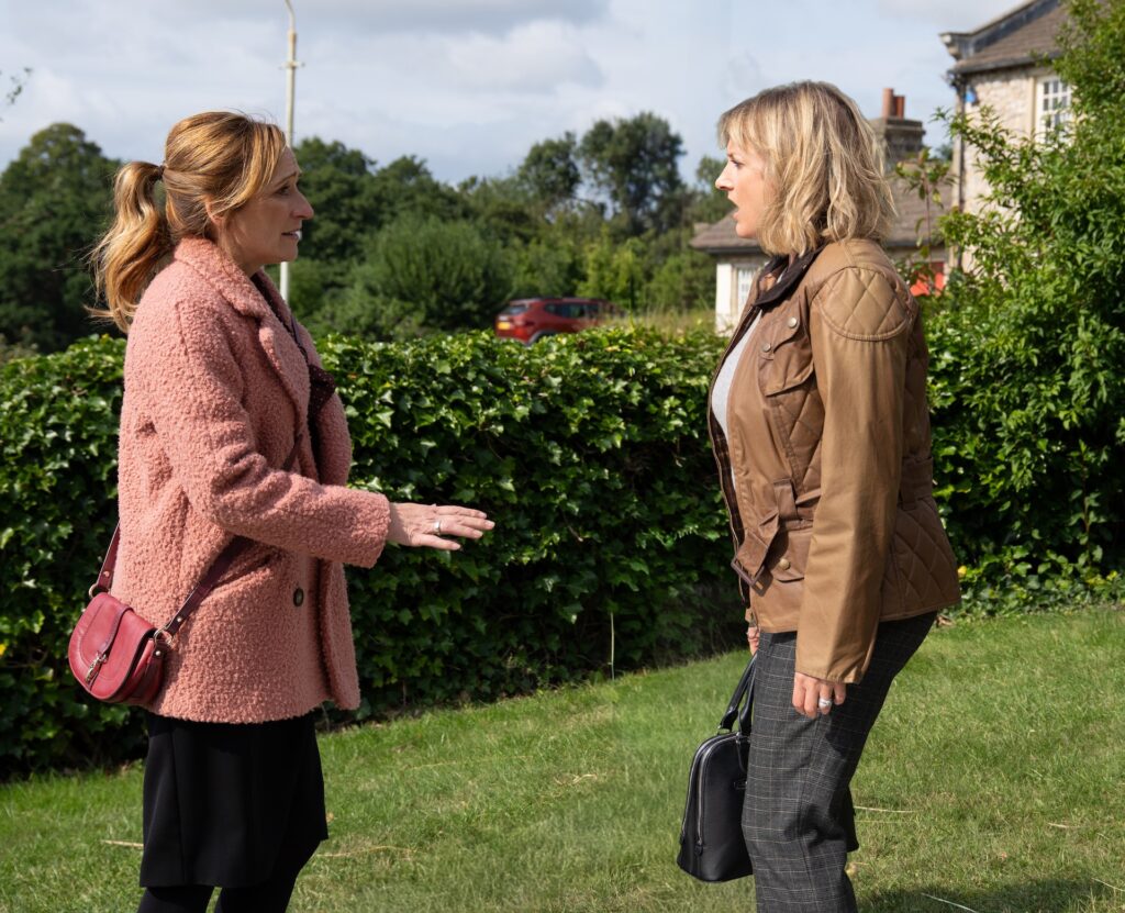 Laurel has news for Nicola in Emmerdale