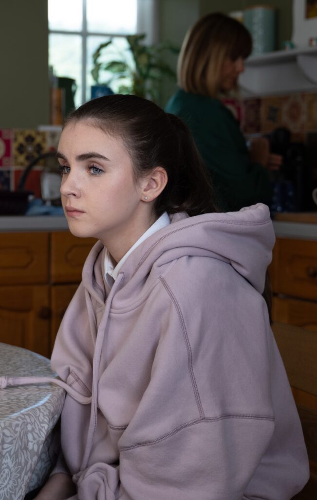 April was in a mess in Emmerdale (Credit: ITV)