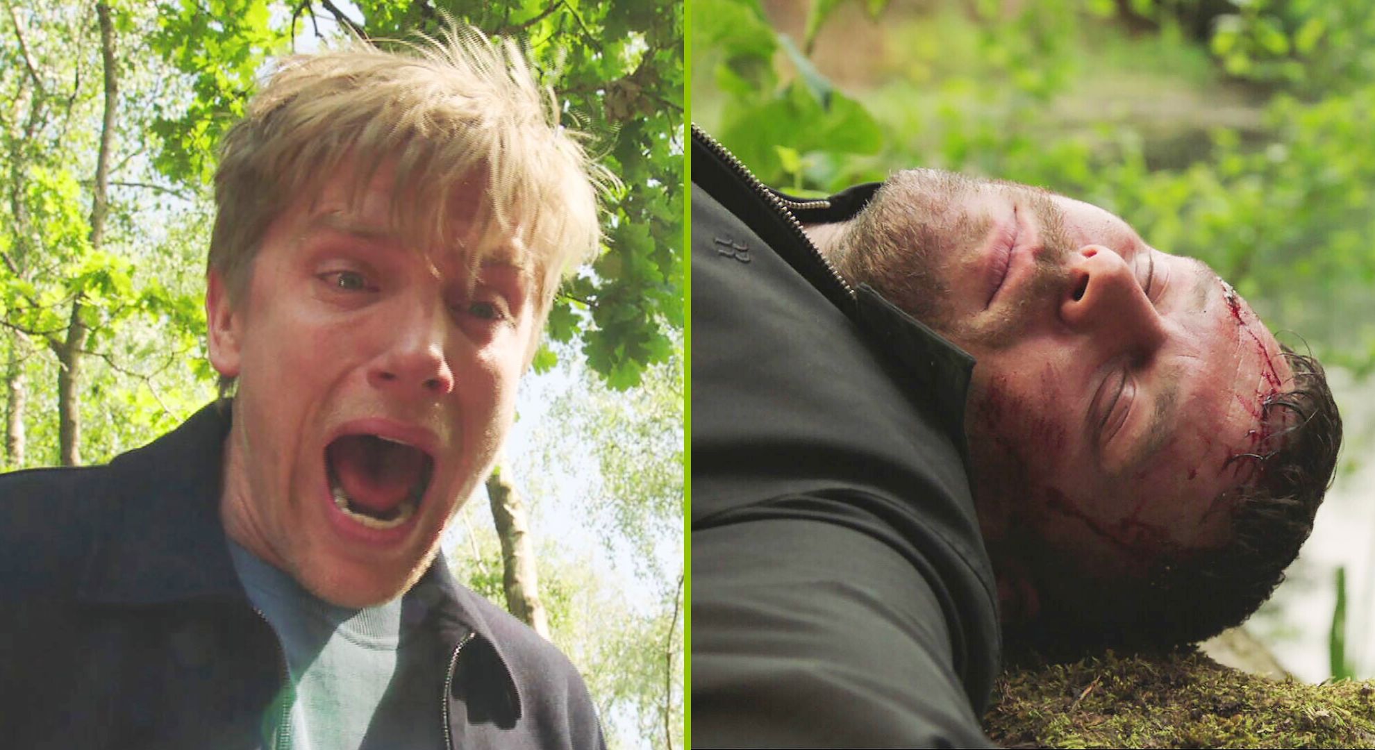 John and Aaron in clifftop plunge, Robert gets framed and Kammy takes revenge