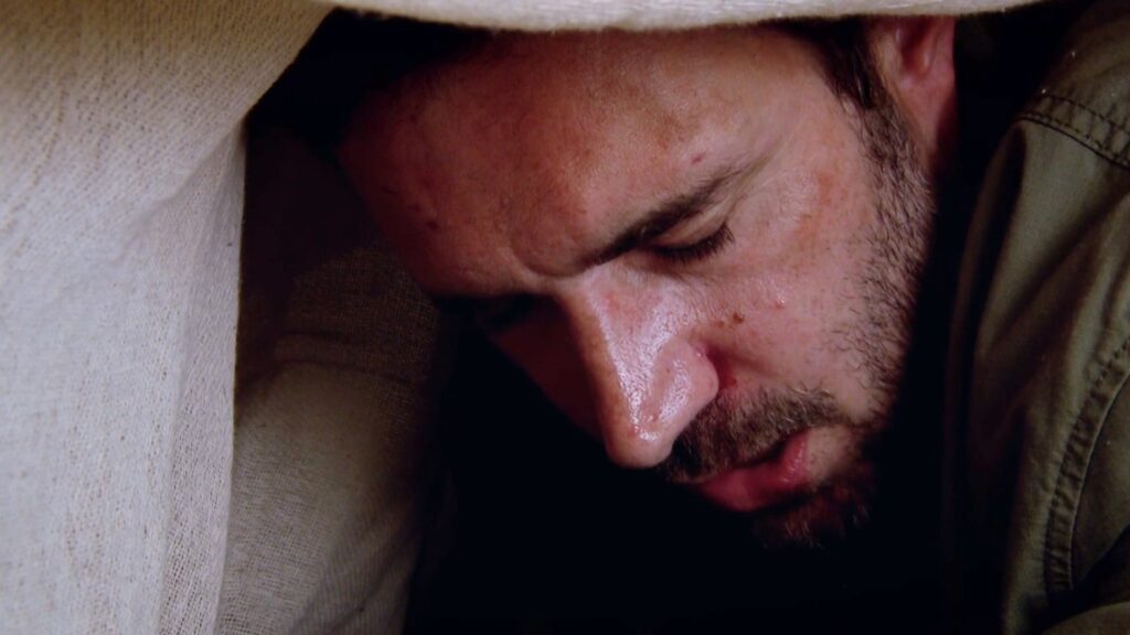 John hides in back of van in Emmerdale