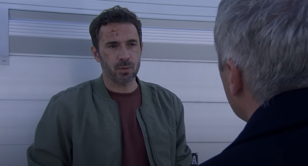 John mocking Caleb in Emmerdale