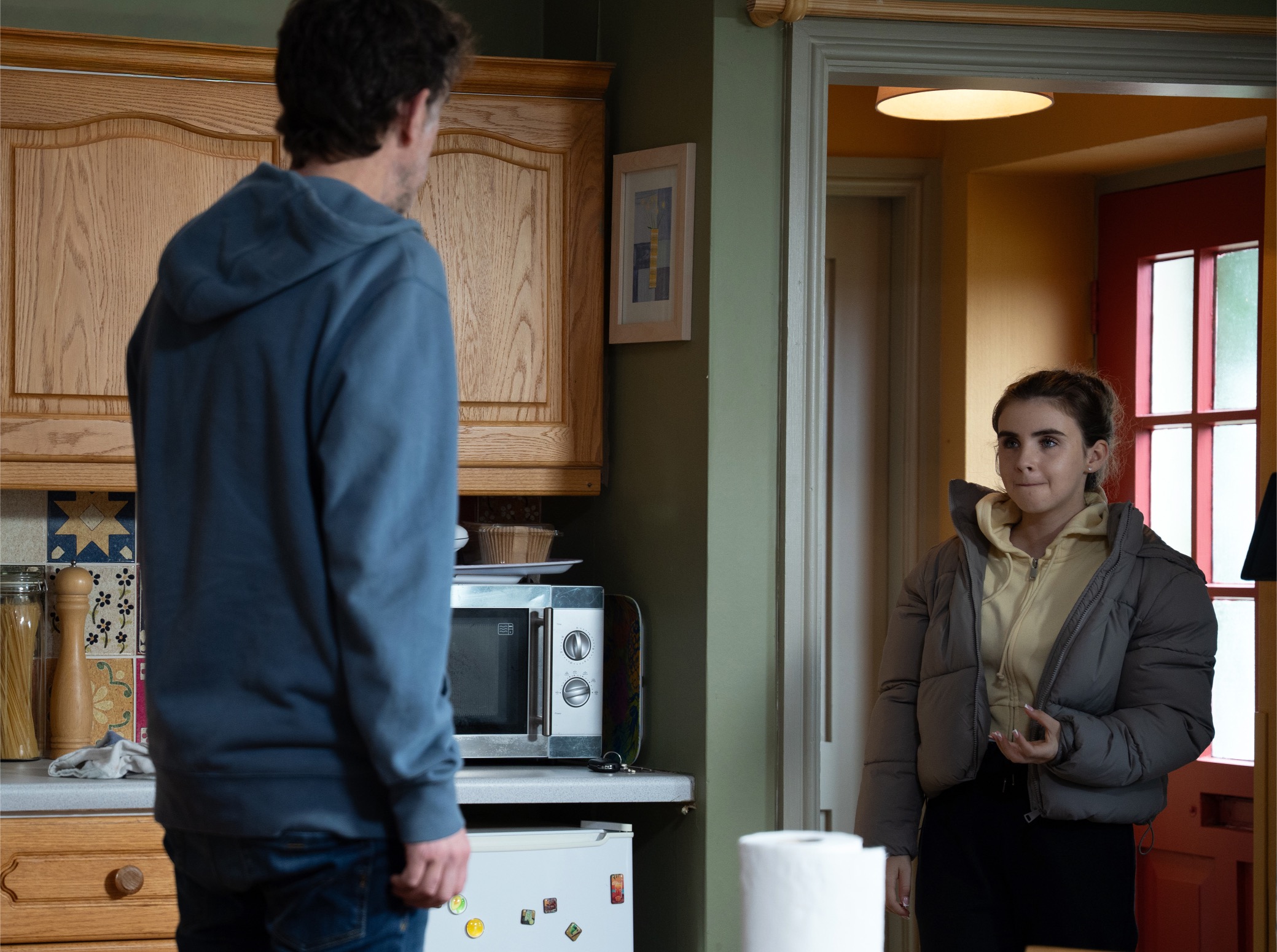 April speaking to Marlon