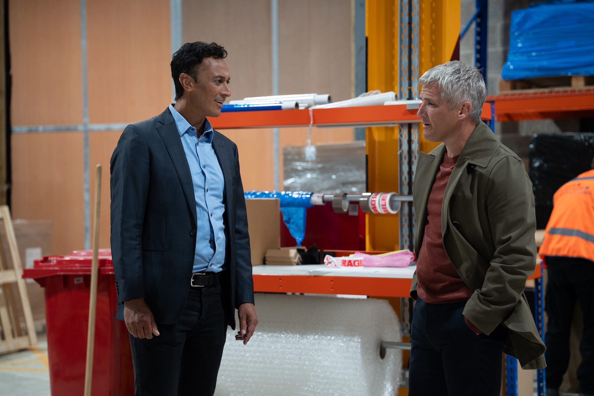 Caleb speaking to Jai at the depot