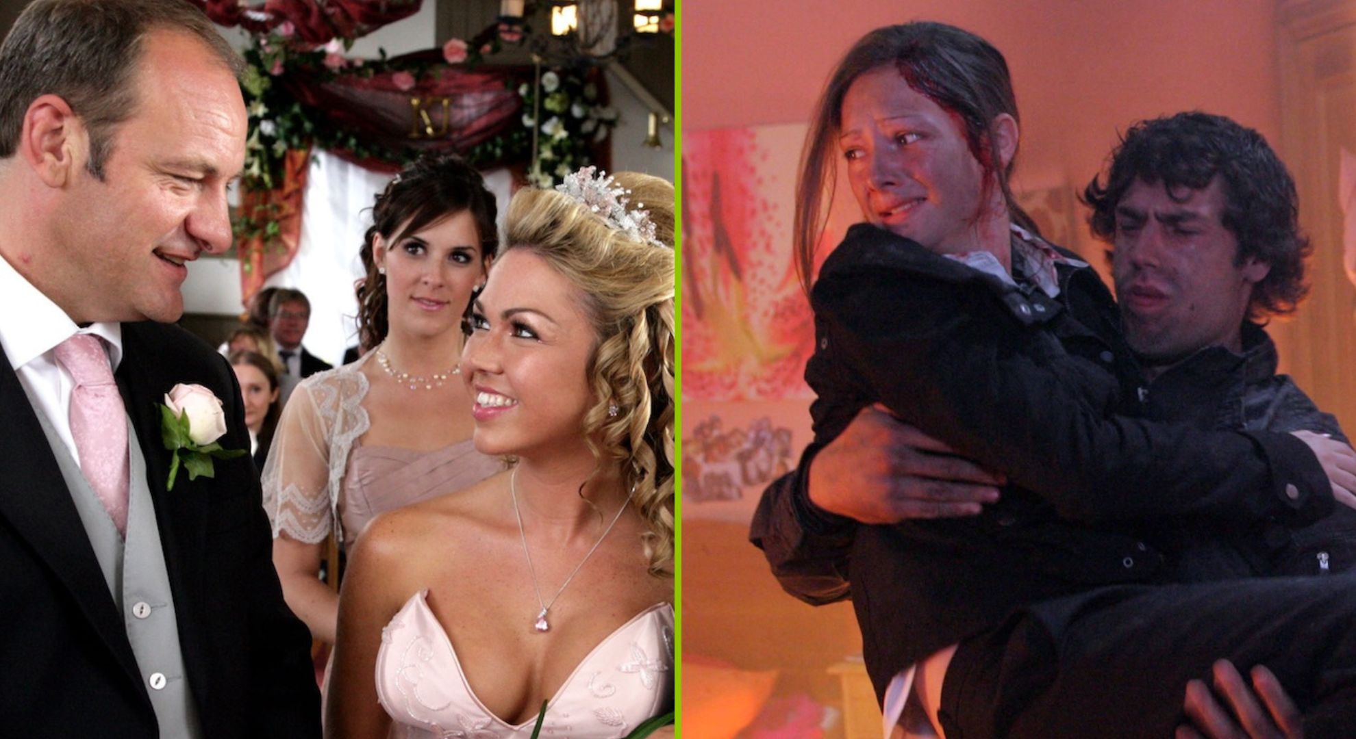 Classic Emmerdale preview: Kelly and Jimmy's wedding day arrives, Lexi's back, and Victoria's in danger