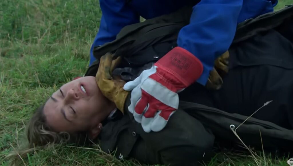 The farmer collapsed and was rescued by Matty (Credit: ITV)