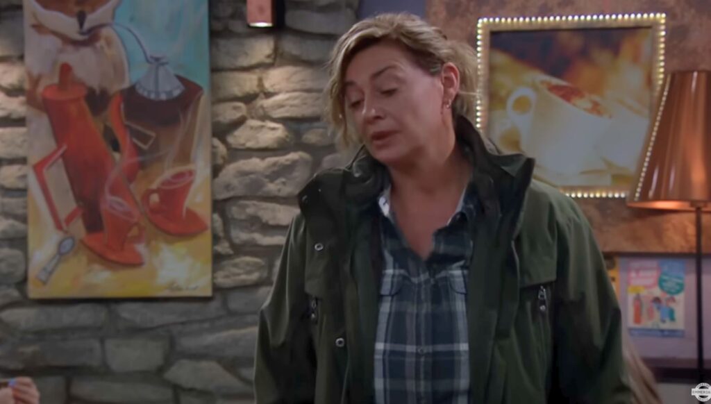 Moira is clearly exhausted (Credit: ITV)