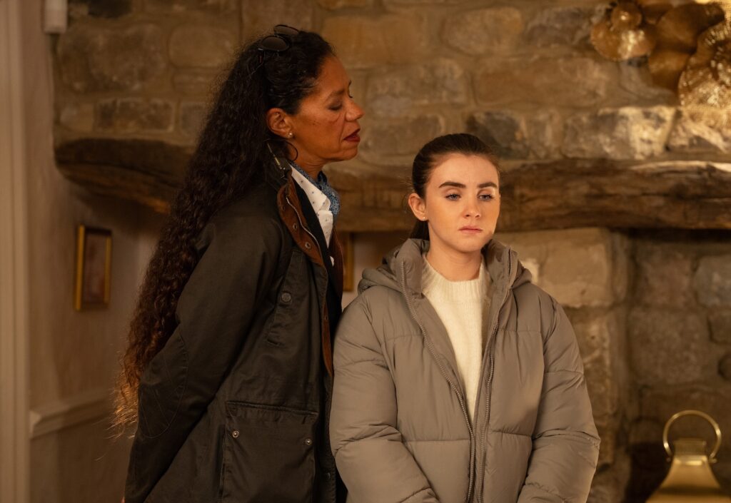 Celia threatens April in Emmerdale