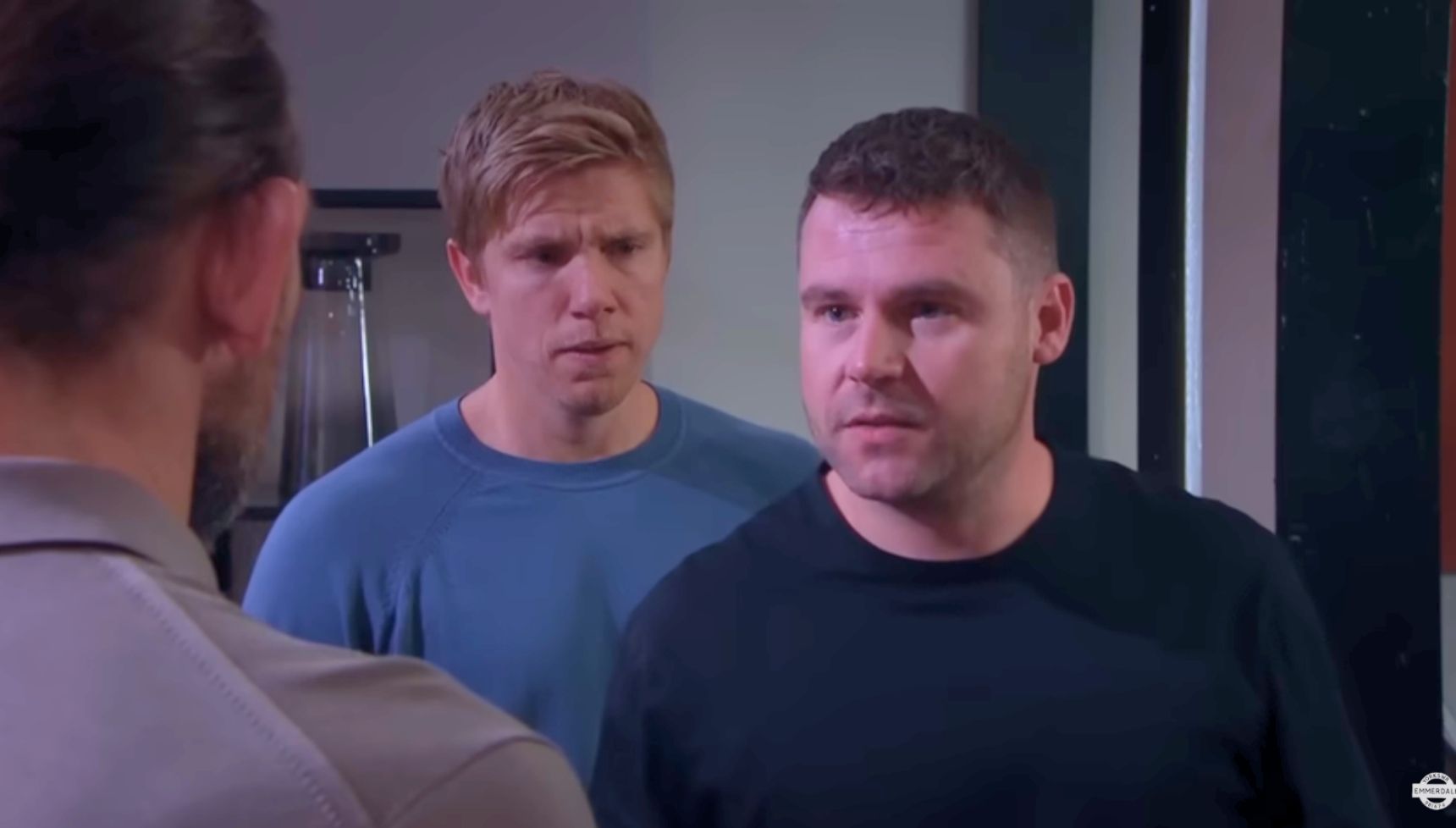 Robert and Aaron were held captive by Kev in Emmerdale tonight (Credit: ITV)