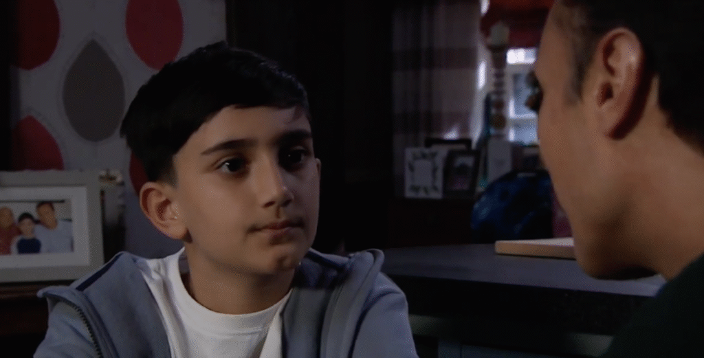 Archie speaking to Jai in Emmerdale