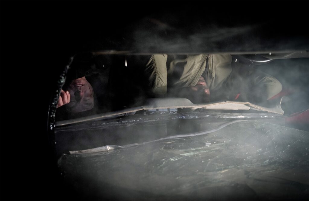 Aaron and John are caught up in the smash in Corriedale