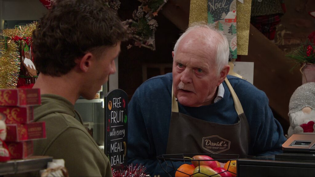 Eric and Jacob talk in Emmerdale