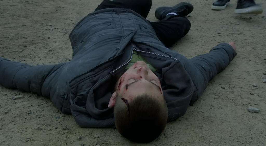 Ray knocked Dylan down and left him for dead (Credit: ITV)