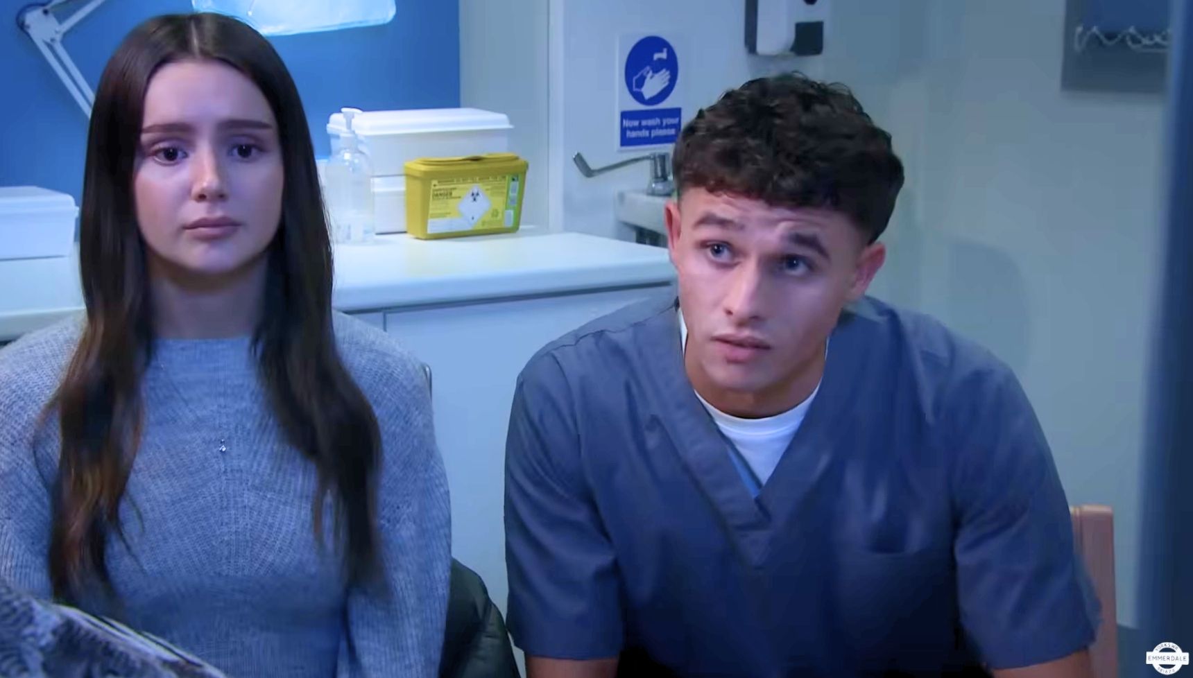 Sarah and Jacob have had their embryo screened - only it's not their embryo Charity is carrying (Credit: ITV)