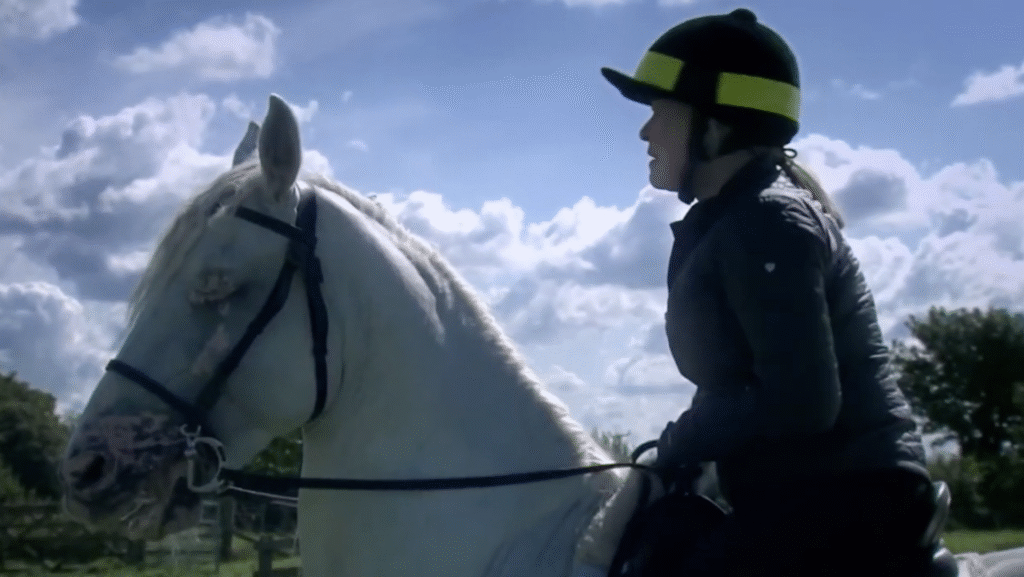 Kim Tate riding on Ice 