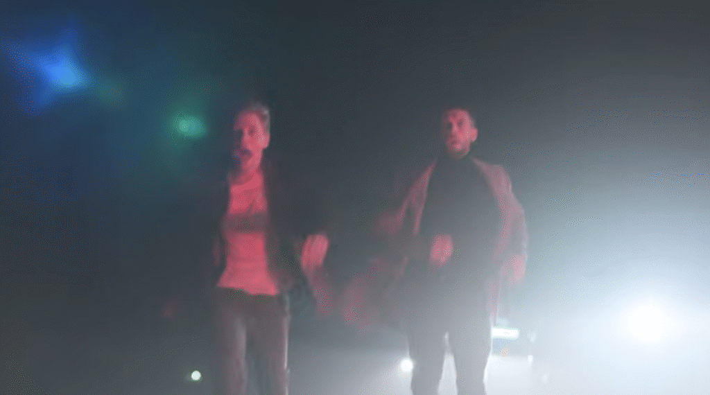 Robert and Joe running to the crash together in Corriedale