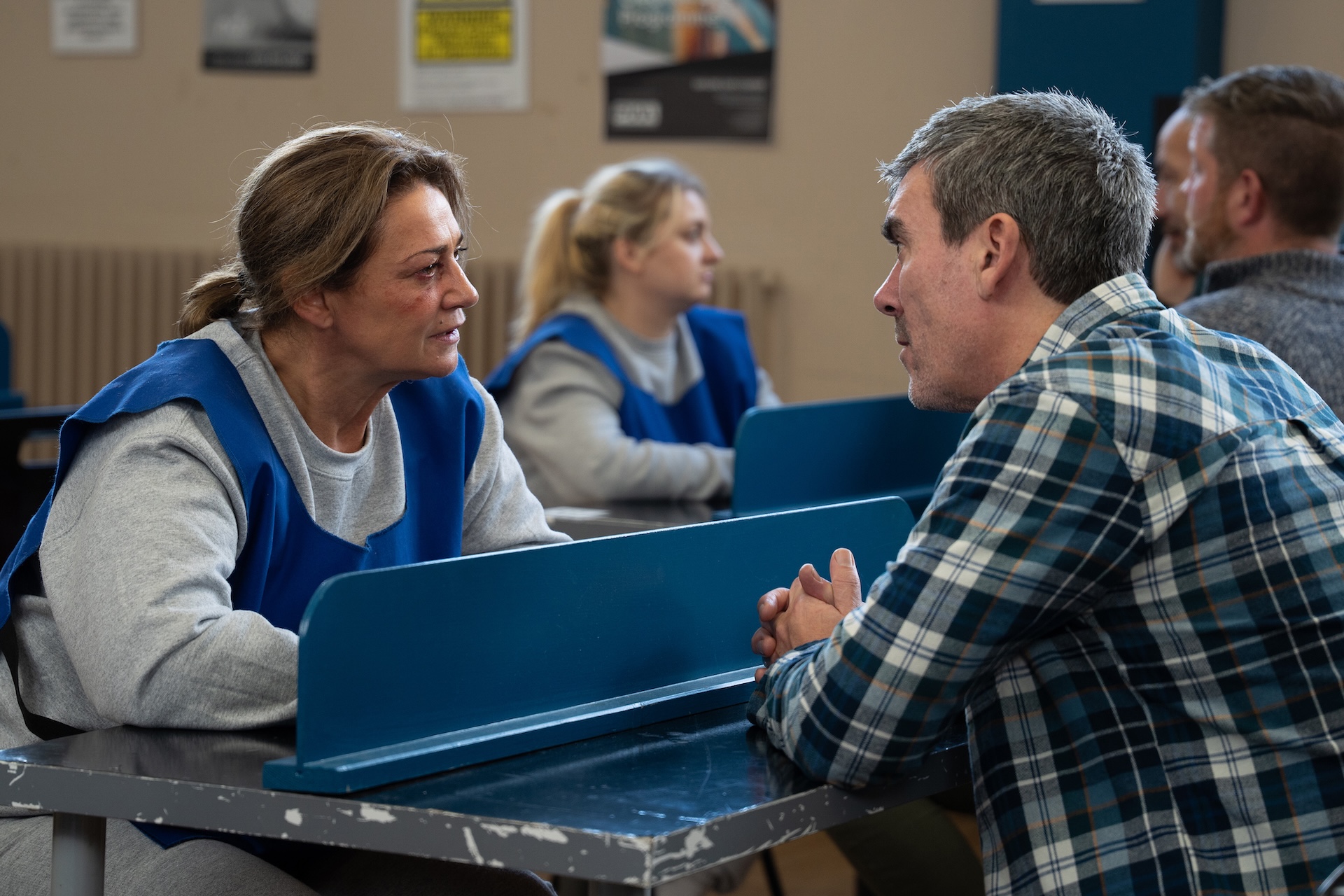 Moira has a black eye in prison