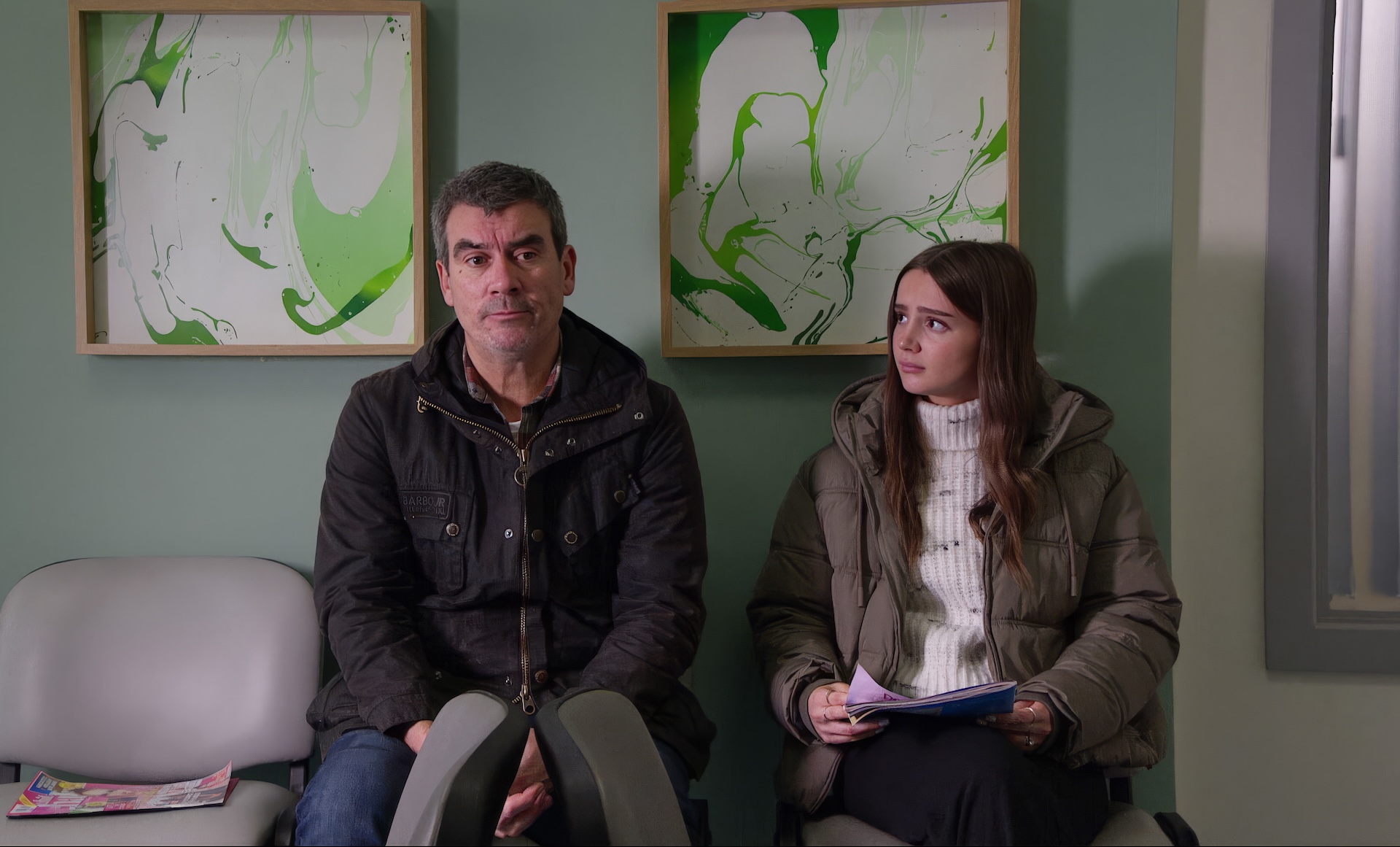 Cain is supported by Sarah (Credit: ITV)