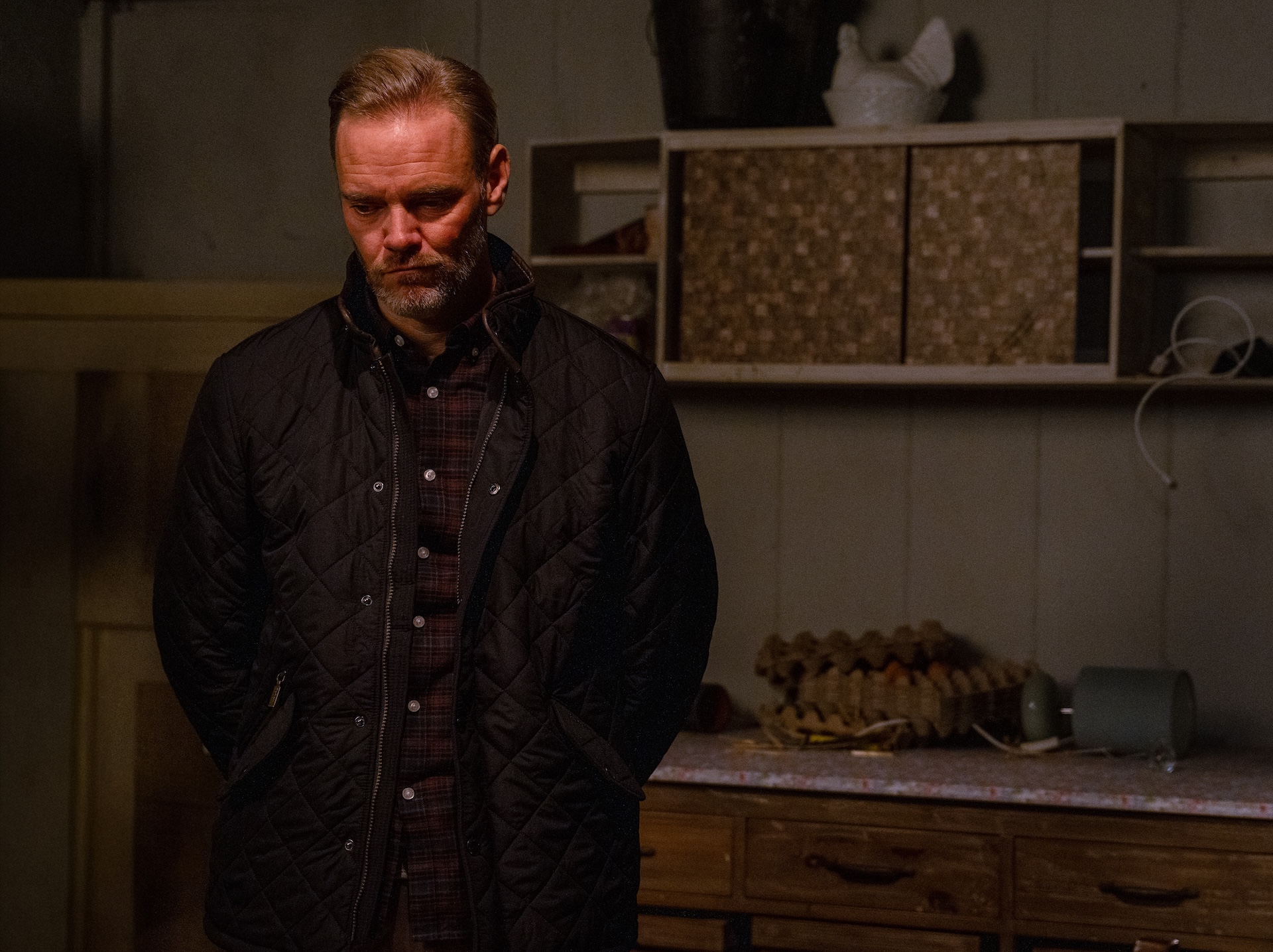 Ray looks emotional in Emmerdale