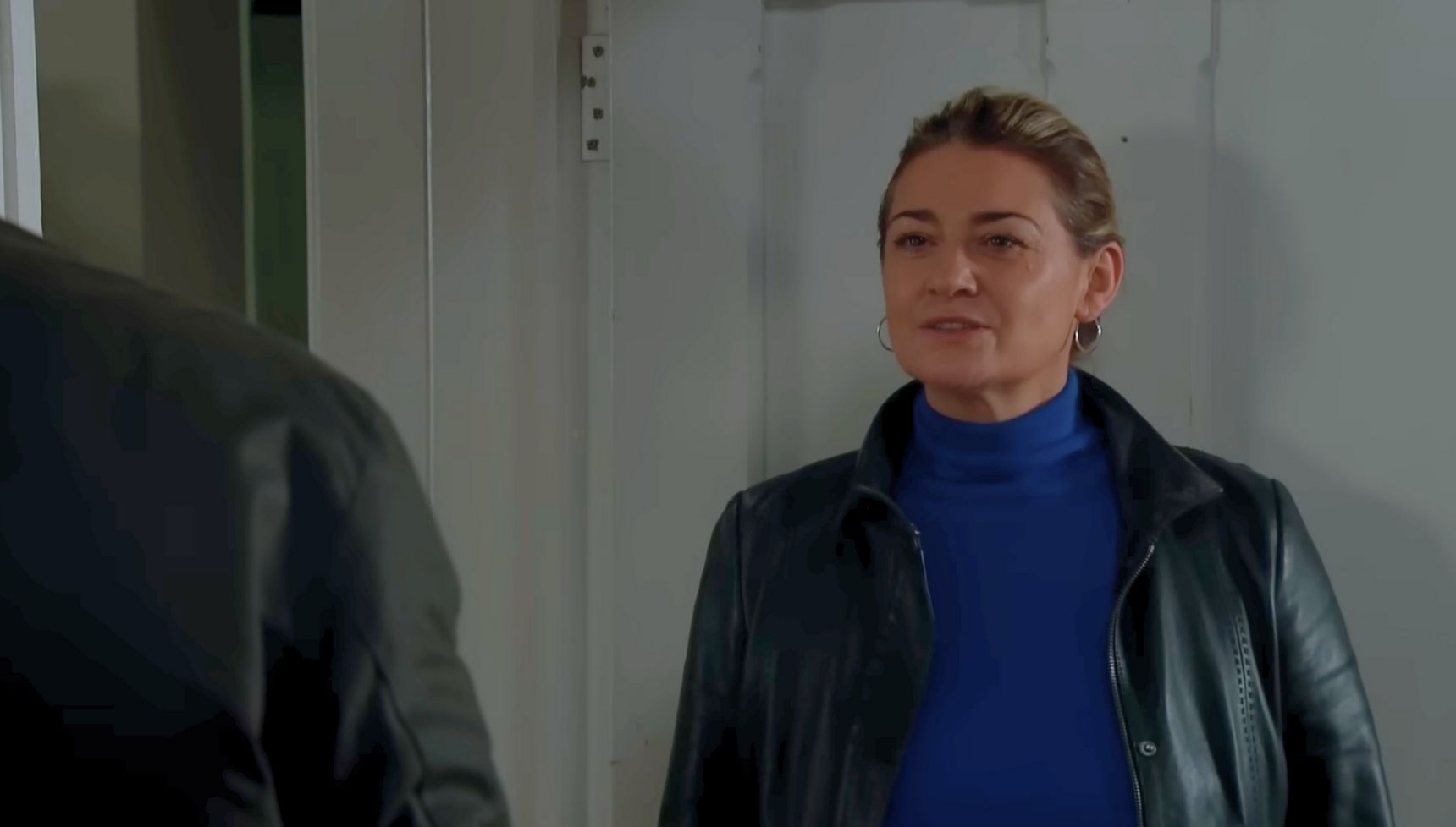 Moira wants to know what Robert is doing there - will he tell her? (Credit: ITV)