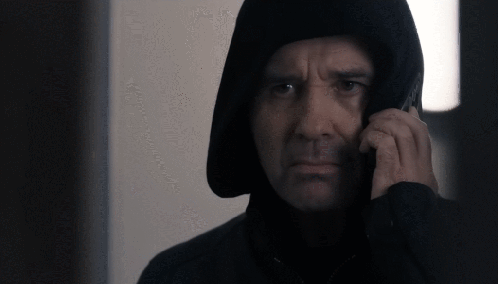 Graham on the phone in Emmerdale