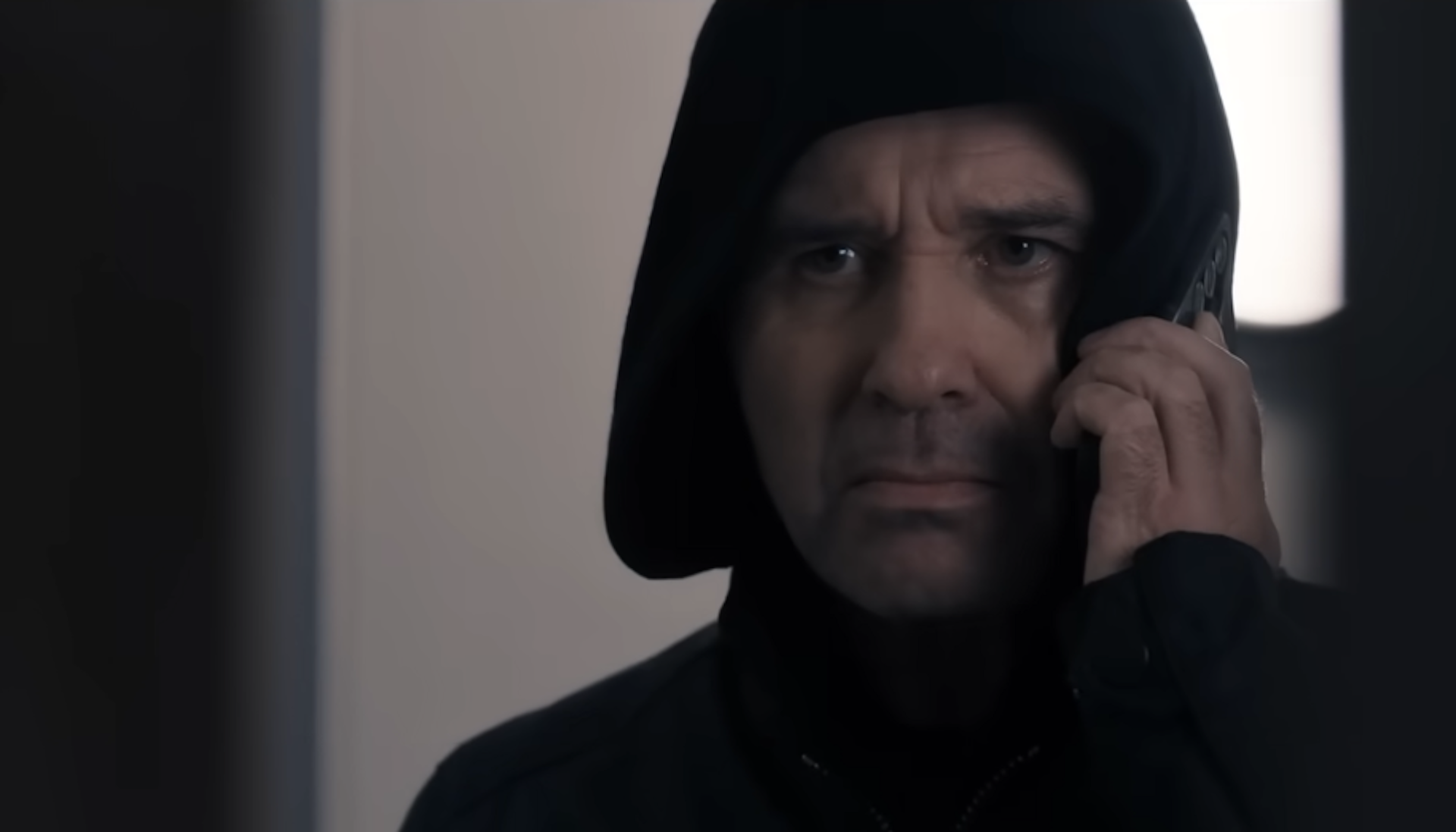 Graham on the phone in Emmerdale