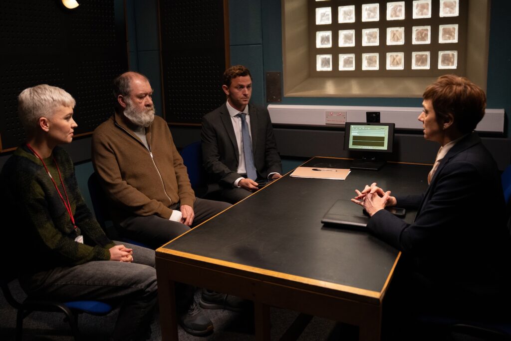 Bear is questioned by DS Walsh over Ray's death |(Credit: ITV)