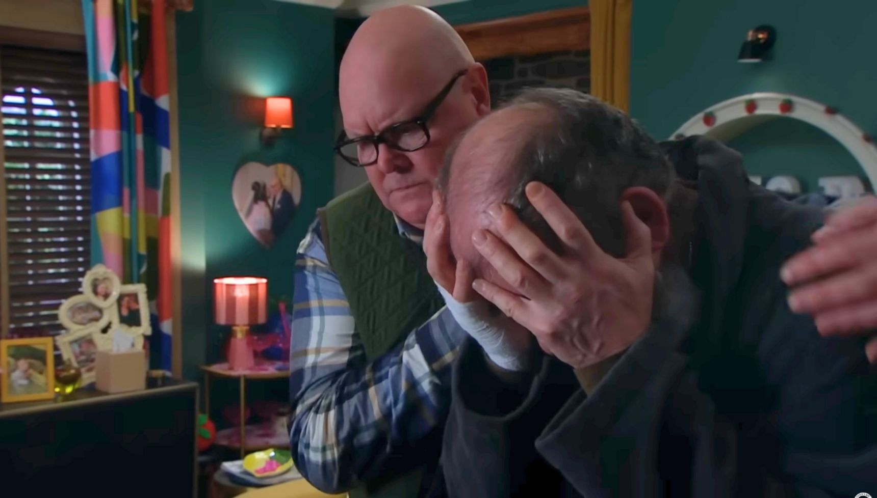 Paddy comforts distressed Bear (Credit: ITV)