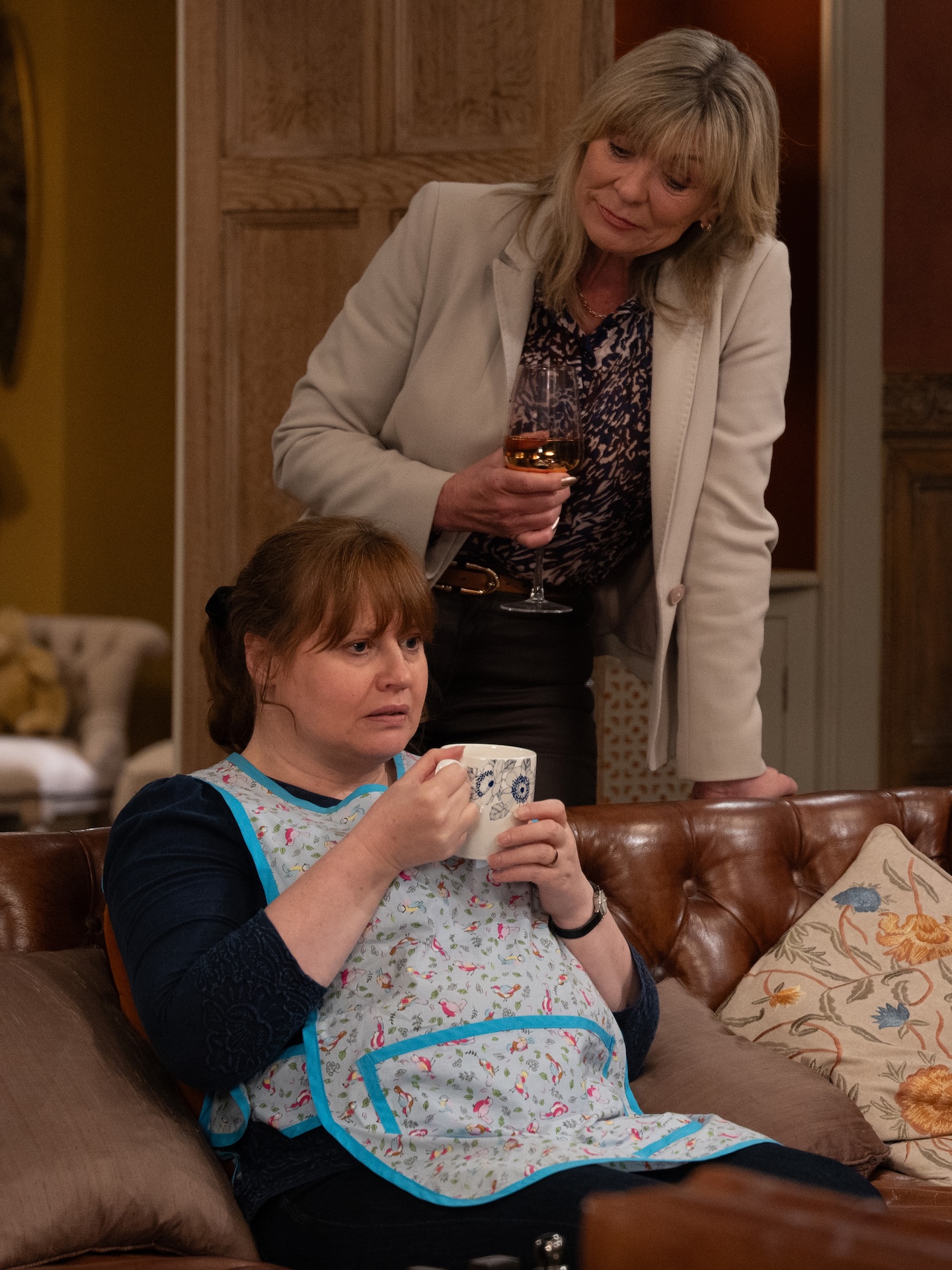Kim worries for her friend (Credit: ITV)