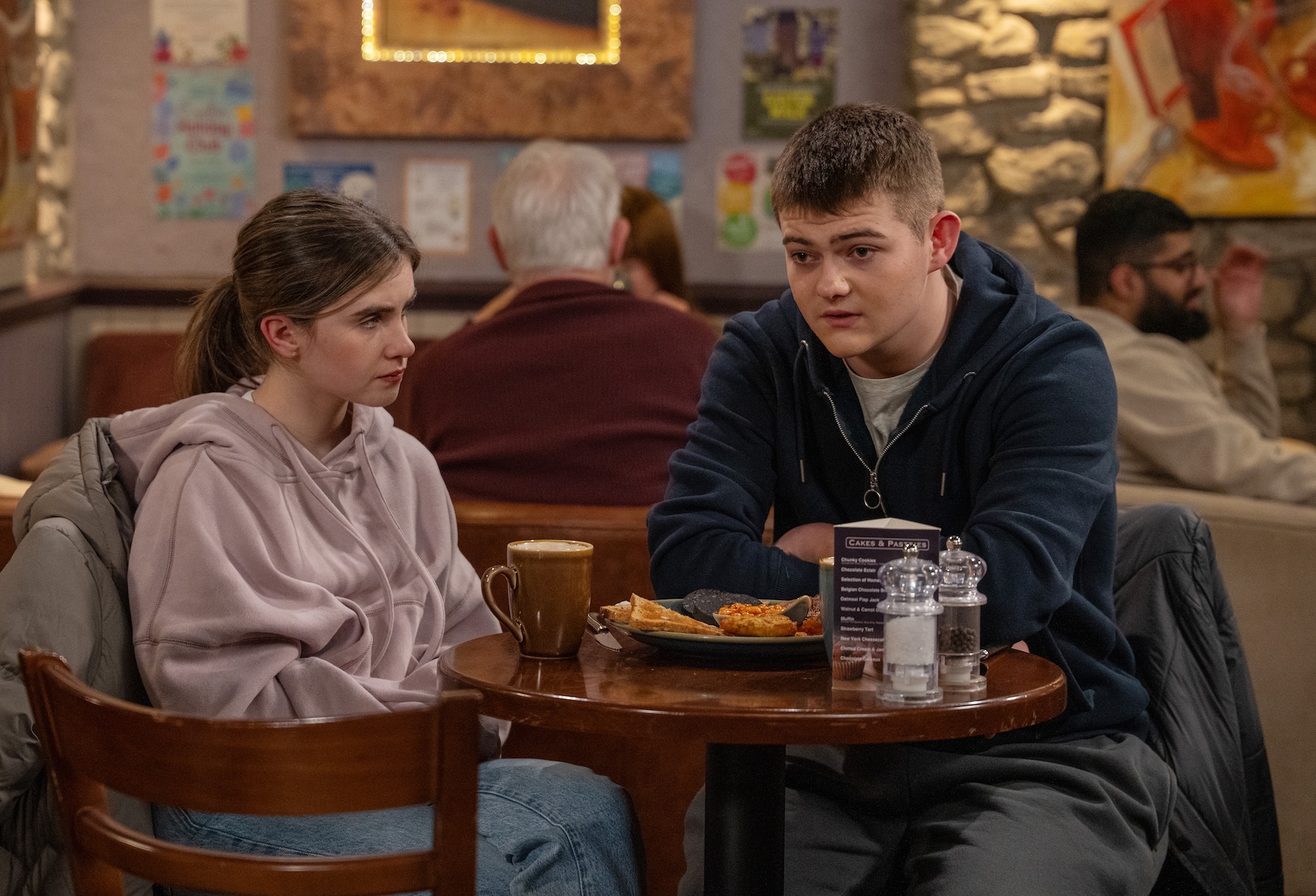 April is worried sick about Dylan in Emmerdale spoilers (Credit: ITV)