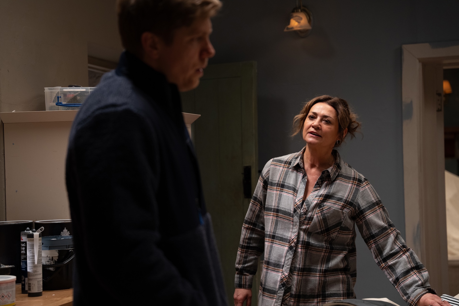 Horrified Moira wants Robert to come clean (Credit: ITV)