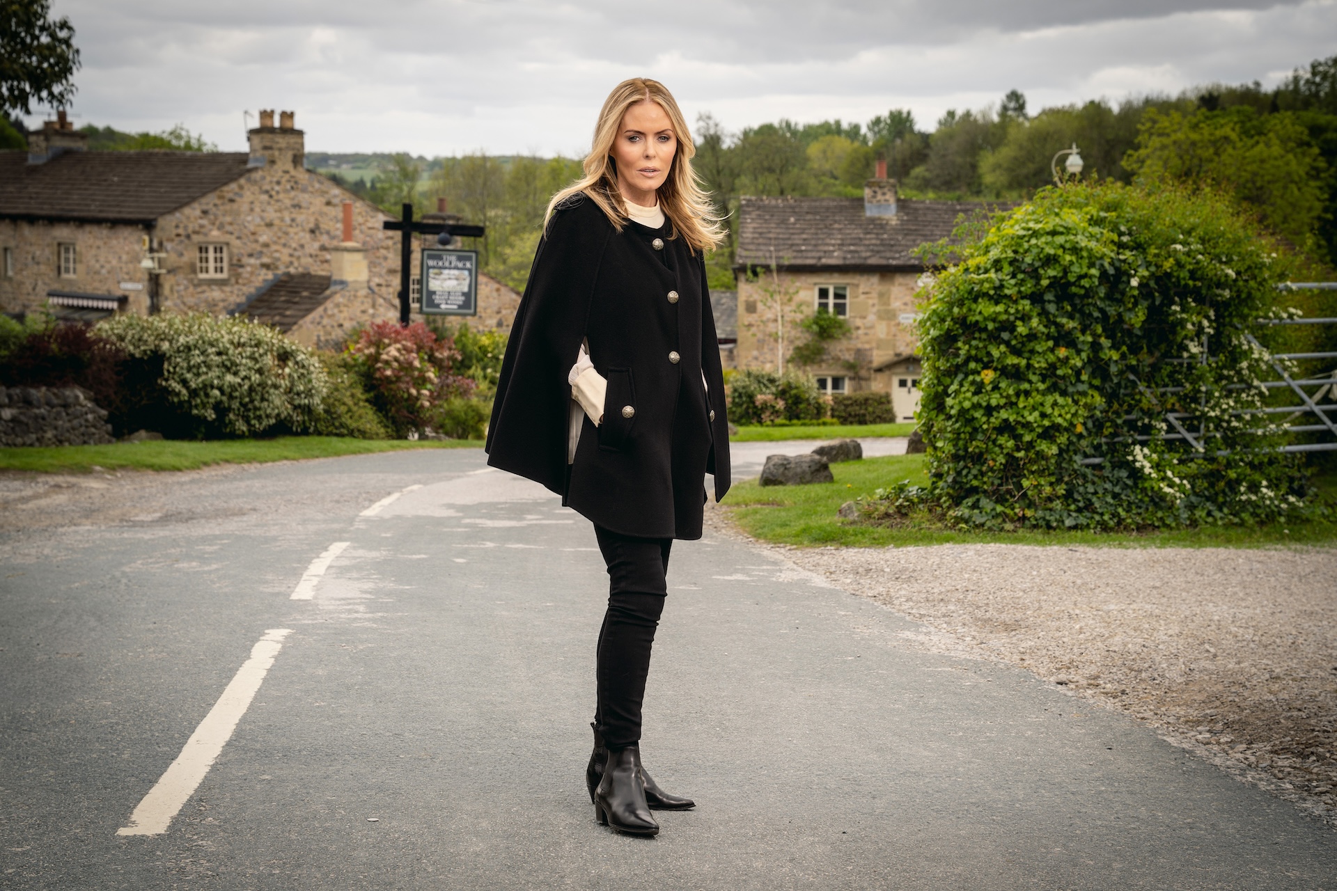 Patsy Kensit is back at Sadie King in Emmerdale (Credit: ITV)
