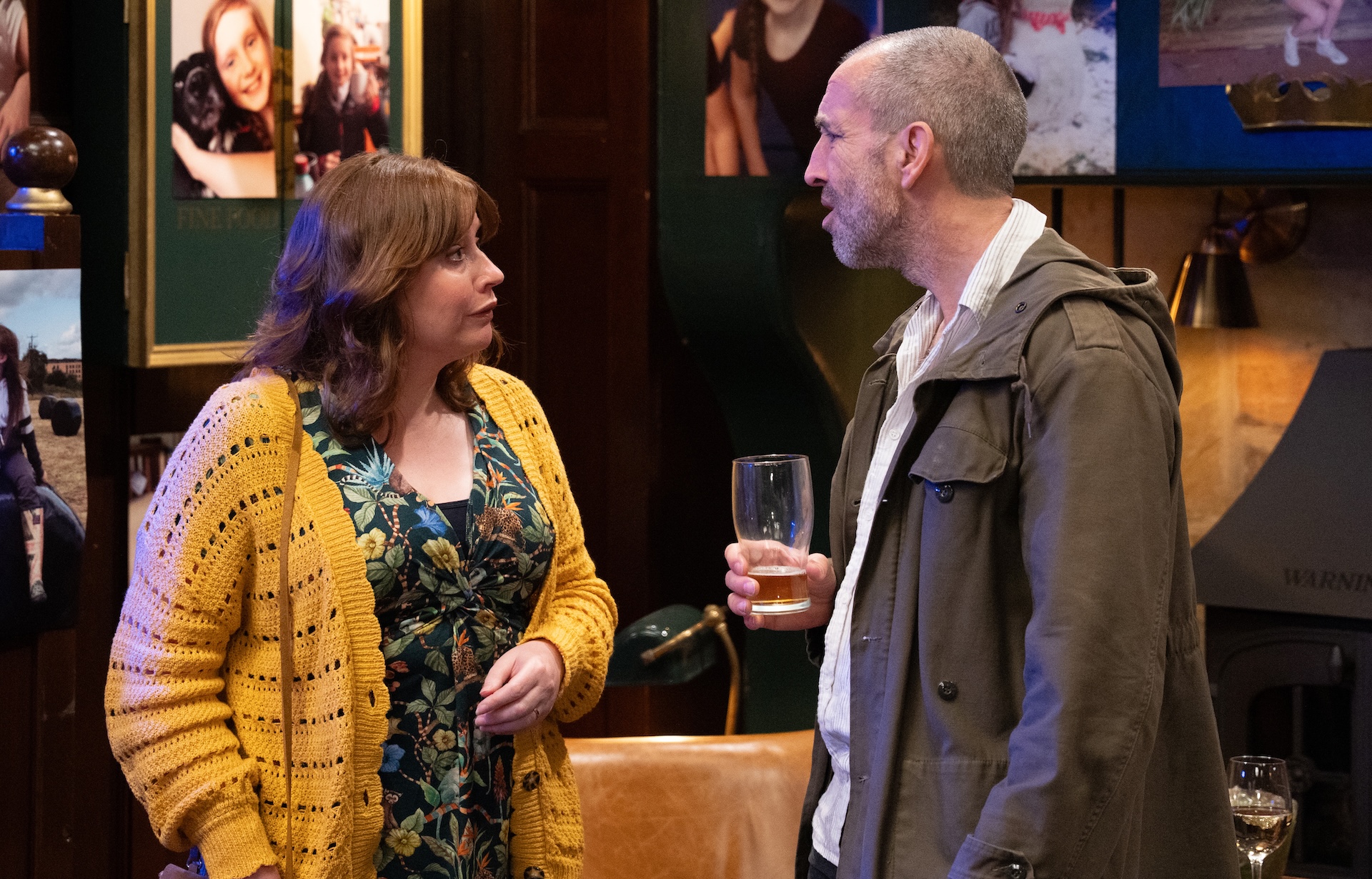 Lydia is upset as she confronts Sam in Emmerdale (Credit: ITV)